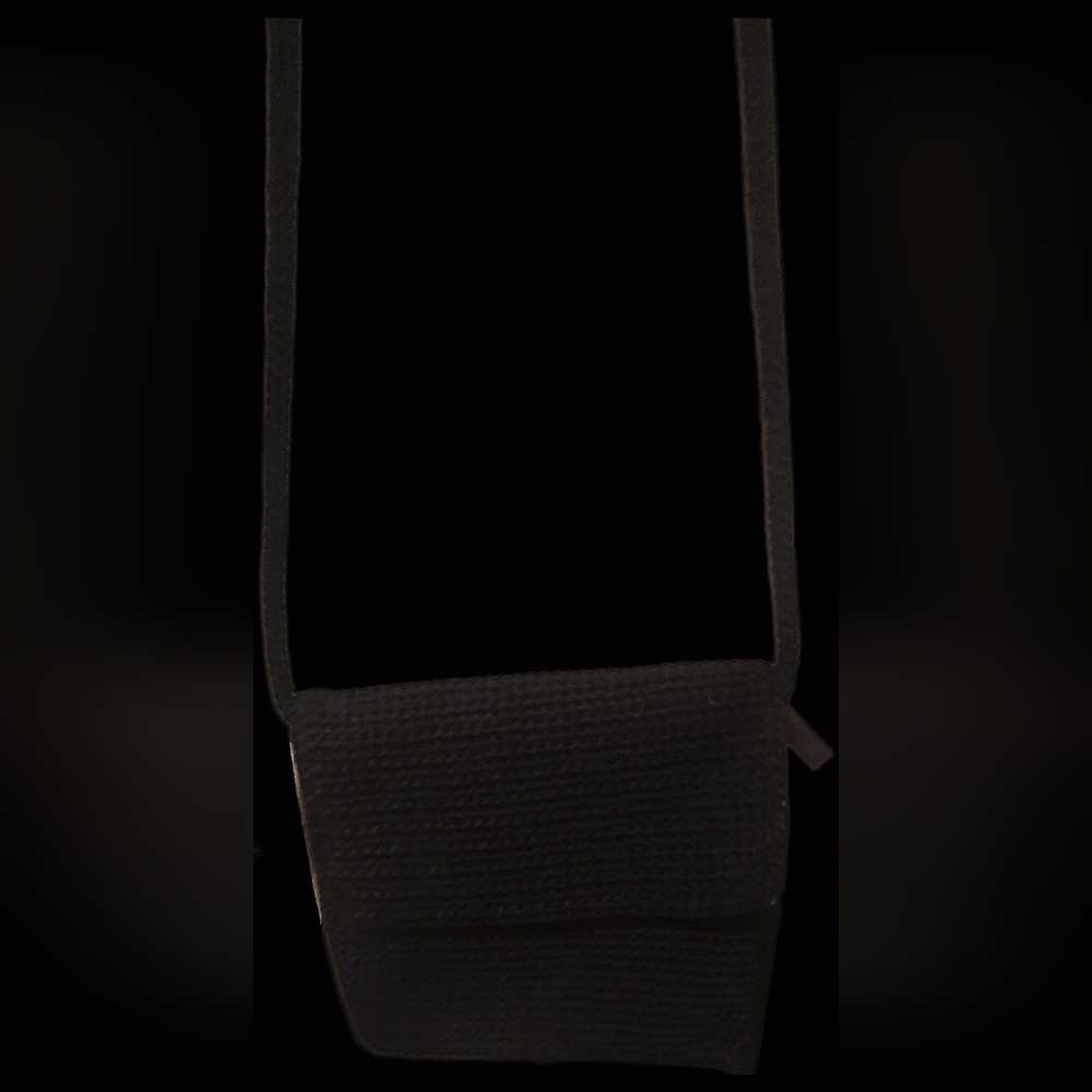 The Sak Vintage Y2K Crochet Crossbody Bag - Black Boho Minimalist